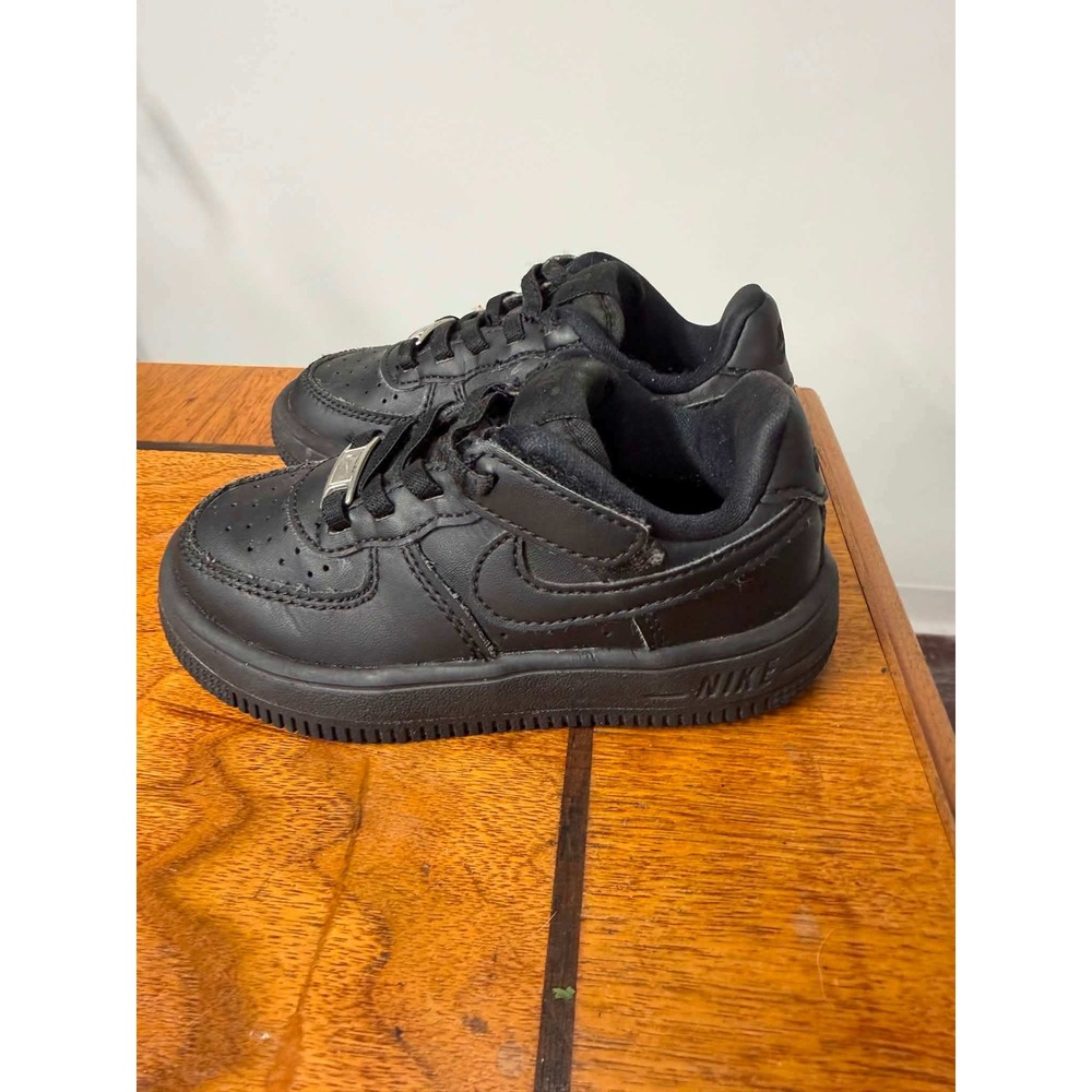 Nike Air Force 1 Low Triple Black Toddler Shoes FN0237-001 Size‎ 9C